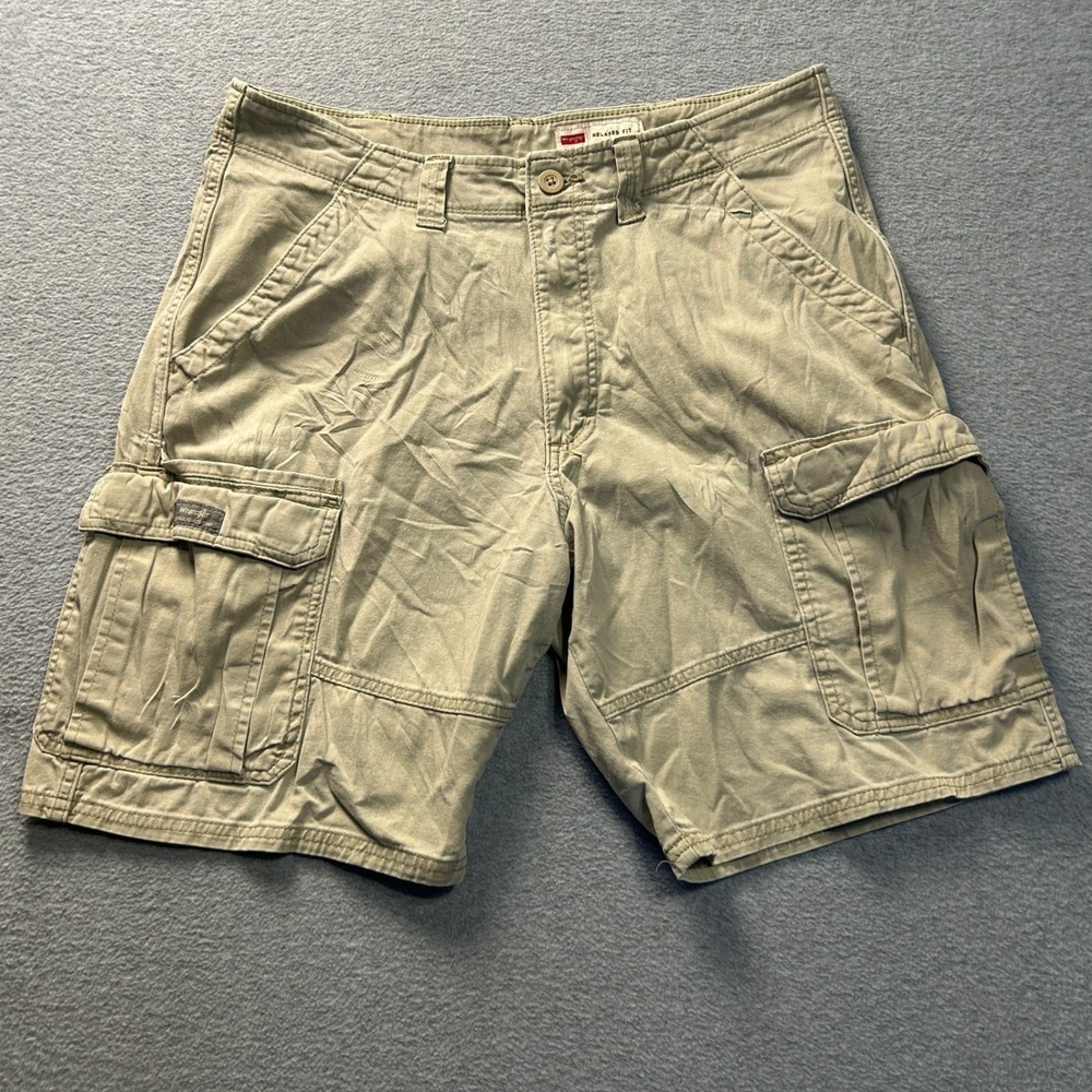 Wrangler Cargo Shorts Mens 34 Khaki‎ Relaxed Fit Utility Outdoor Style Stretch